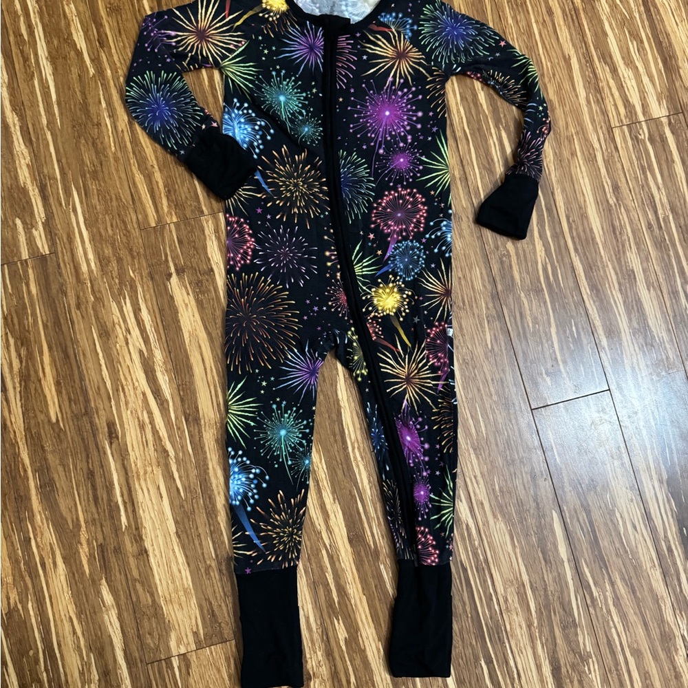 Fireworks Print Toddler Footed Pajama